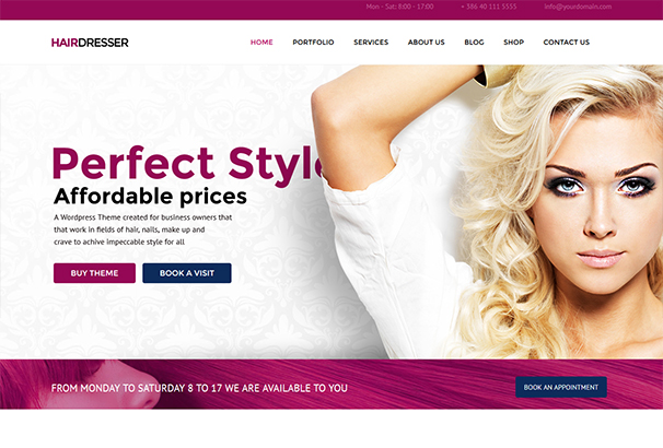 55 Best Hairdresser Hair Salon Barber Shop Wordpress Themes 2017